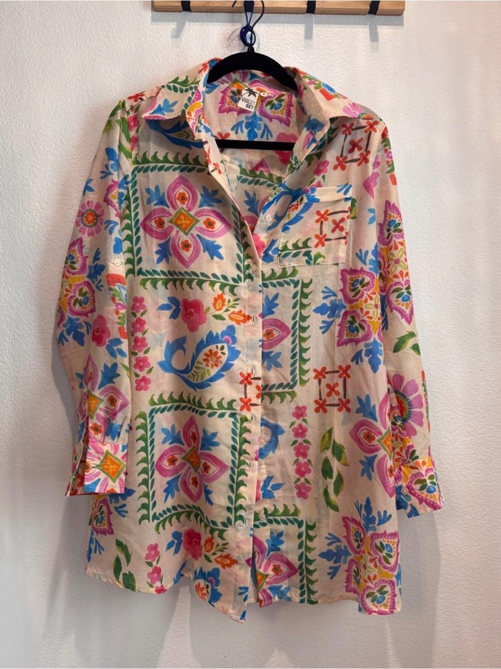 Beautiful Print Women’s Lightweight Button-Up Shirt